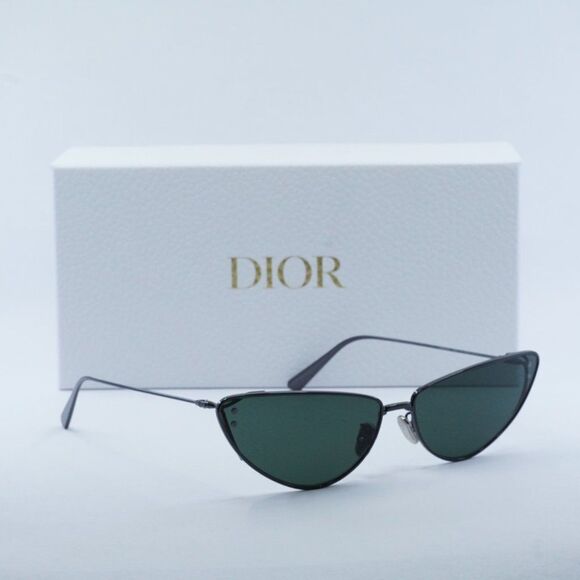 Dior MISSDIOR B1U H4C0 Sunglasses Gunmetal Cat Eye Frame, Green Lenses - Picture 9 of 11